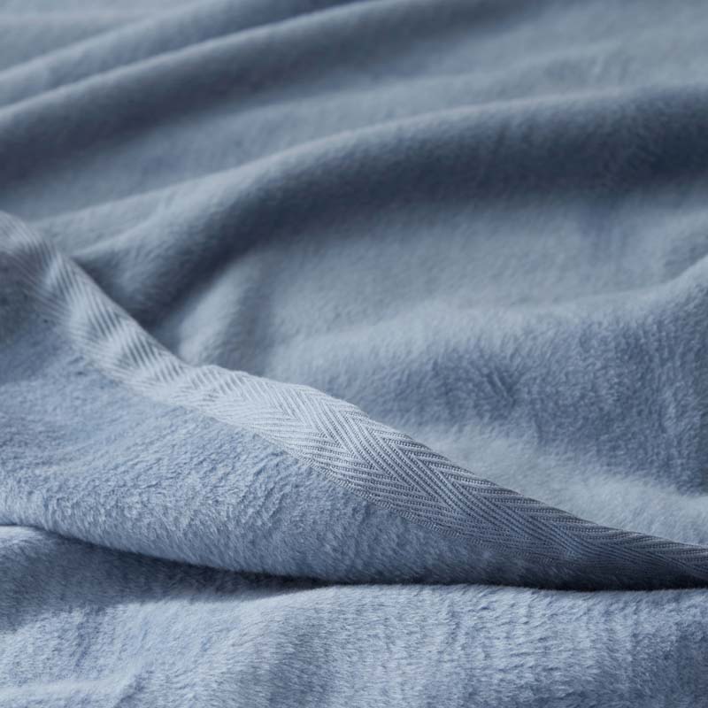 Company Cotton™ Cotton/Acrylic Fleece Throw - Smoke Blue