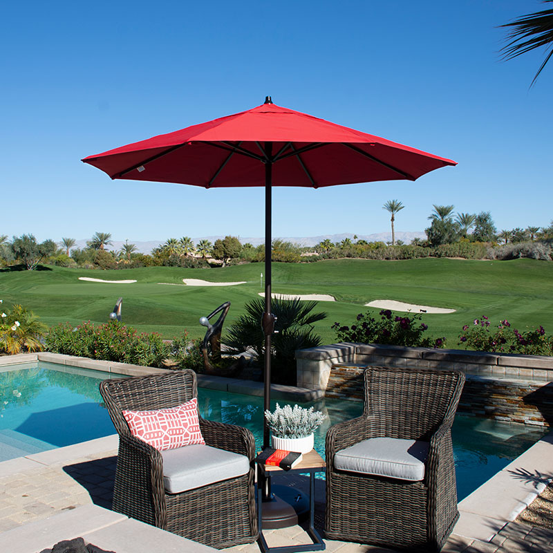 10 ft aluminum solar umbrella patio 10' Solar Cantilever Umbrella - LED Lights & UV Protection