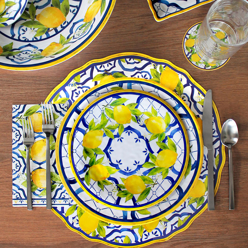 Citrus Melamine 4-Piece Dinnerware Set | The Company Store