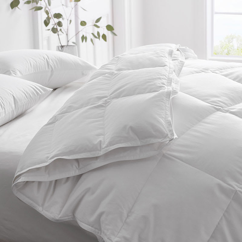 Premium Down and Wool Comforter - White, Size California King, Cotton, Medium Warmth | The Company Store