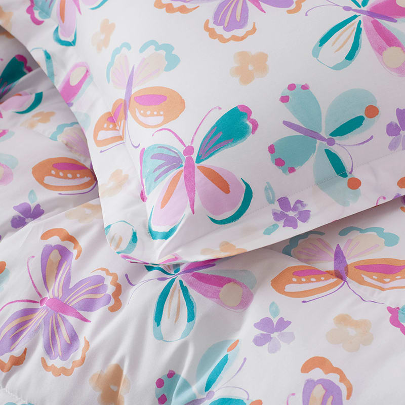 Butterfly and Flower Kids' Duvet Cover Set | The Company Store
