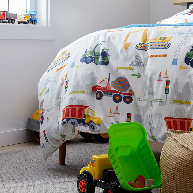 Company Kids™ Construction Trucks Duvet Cover Set | The Company Store