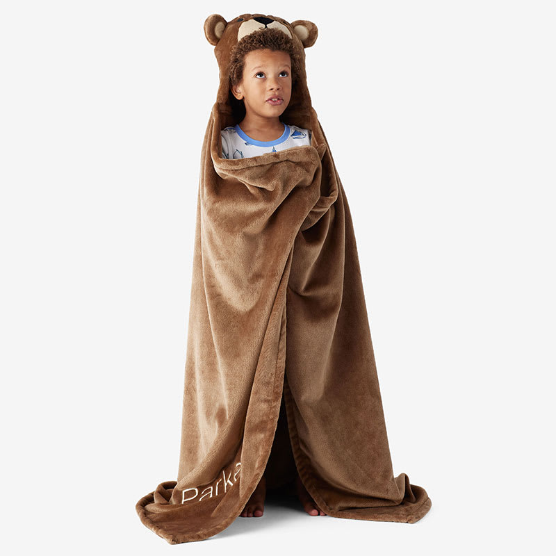 Plush Character Throw Blanket - Brown, Fleece | The Company Store