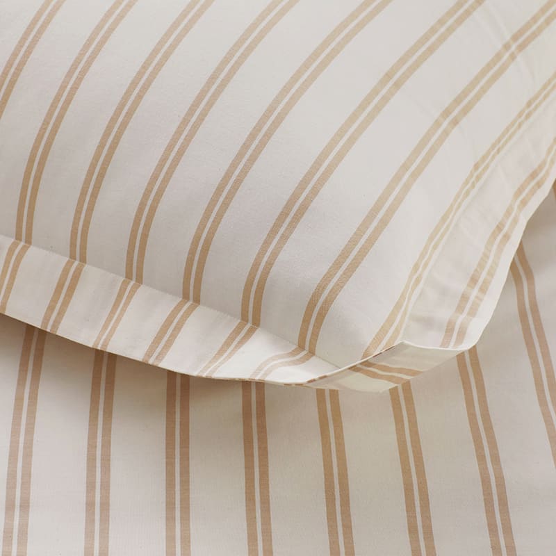 The Company Store Wide Stripe T200 Yarn Dyed Moss Green Cotton Percale Full Fitted Sheet