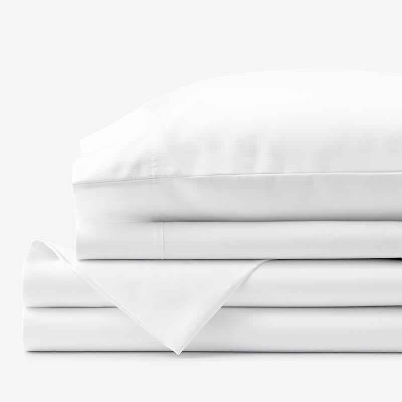 Premium Smooth Supima Cotton Wrinkle-Free Sateen Bed Sheet Set - White, Size Full | The Company Store