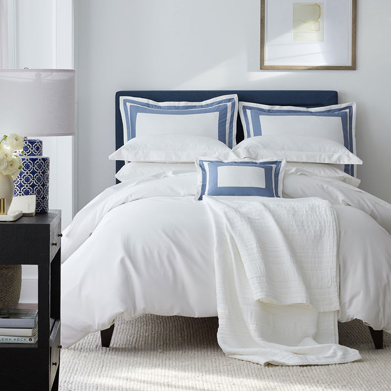 Blue and white shams sale