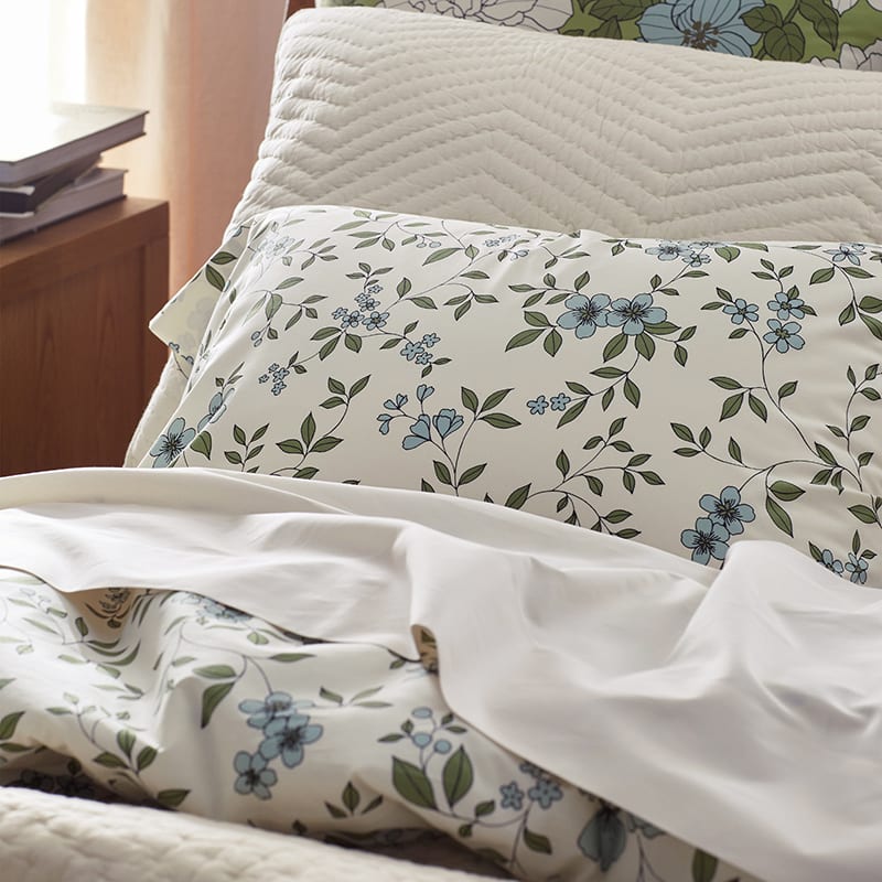 Huborise Vintage Floral Bed Sheets King Size - 100% Cotton Percale, 4-Piece Set With Deep Pocket (17.5")