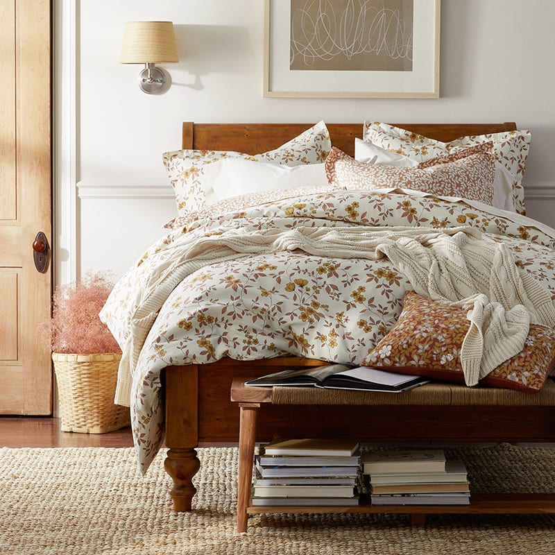 White Ditsy Trailing Floral Duvet Set, Home