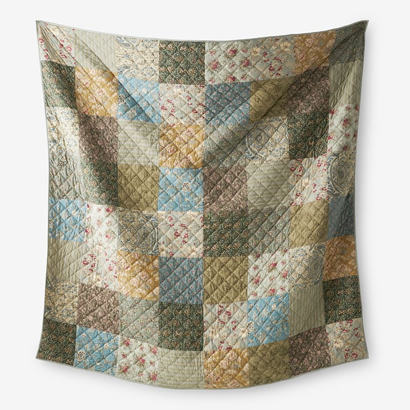 The Company Store Winter Floral Patchwork Quilt and Sham Collection - The  Home Depot