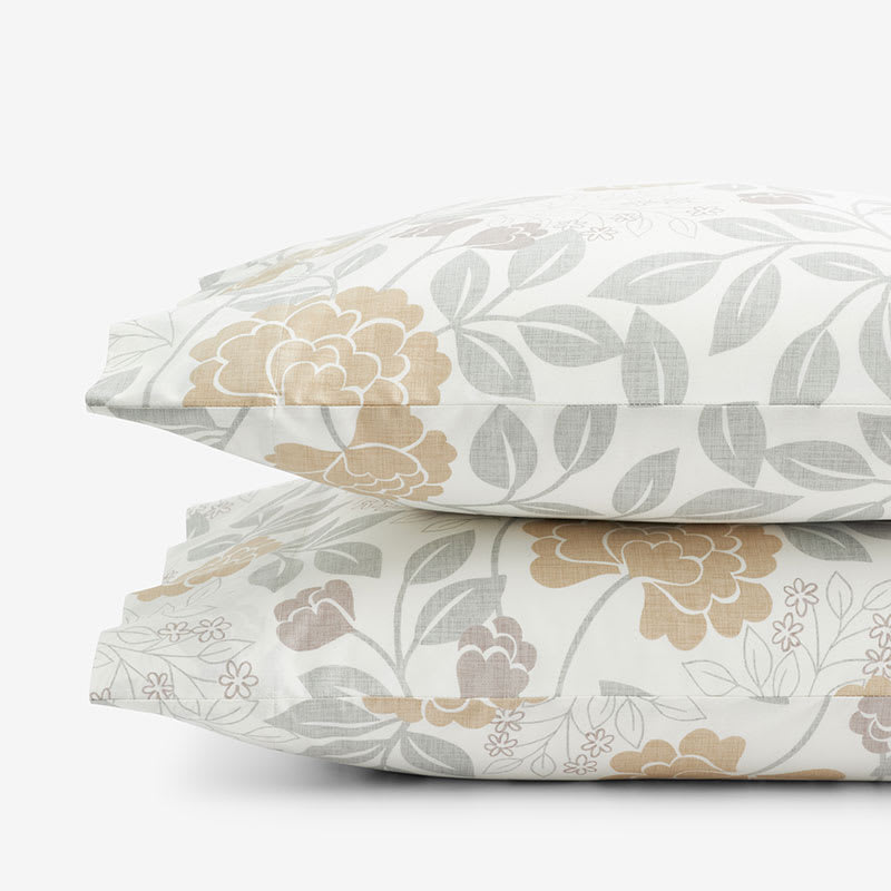 Mariel Floral or Stripe Print Percale Pillowcases The Company Store