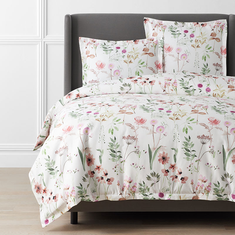 Wildflower Duvet Cover Set Queen Bedding for Girls, Botanical