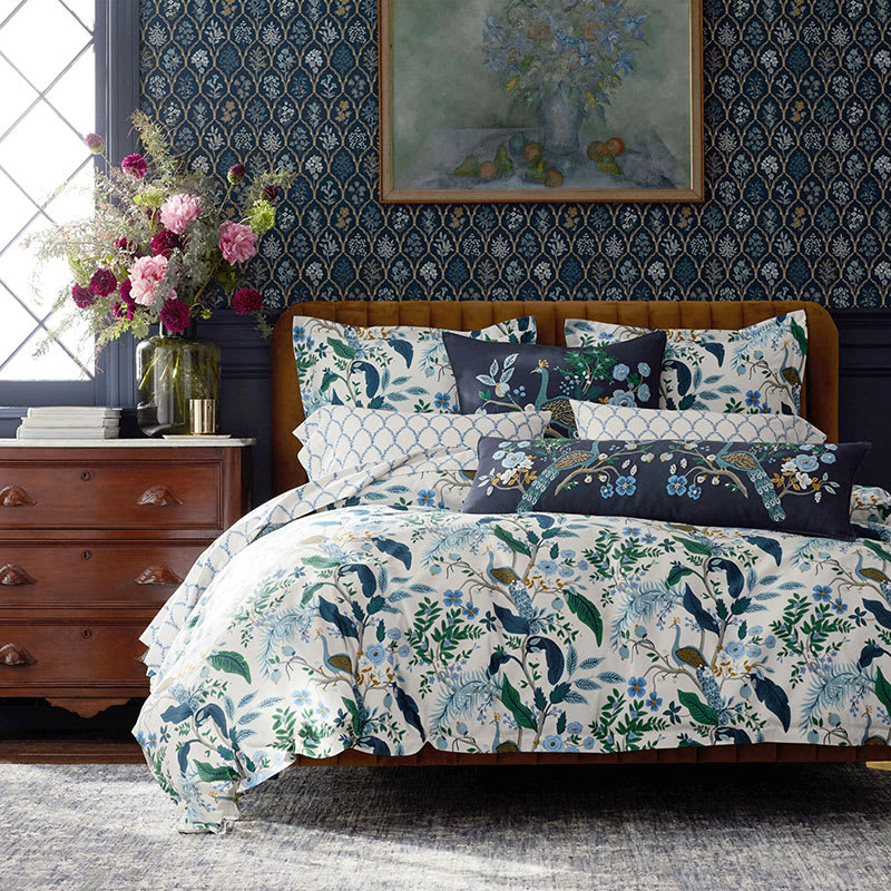 Peacock crib bedding sales