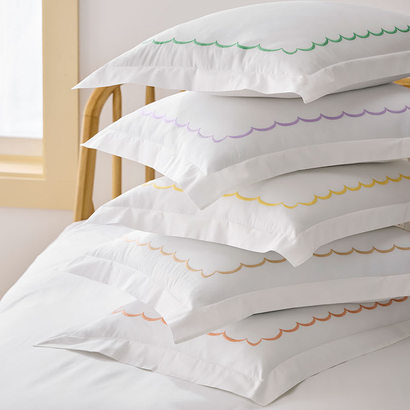 Scallop Edge Flat Sheet, Scallop Edge Bed Linen Collection, Bed Linen  Collections