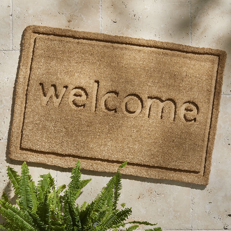 Welcome Coir Door Mat - Natural