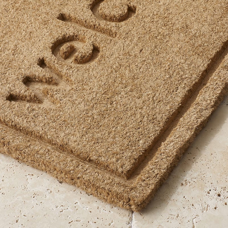 Welcome Coir Door Mat - Natural