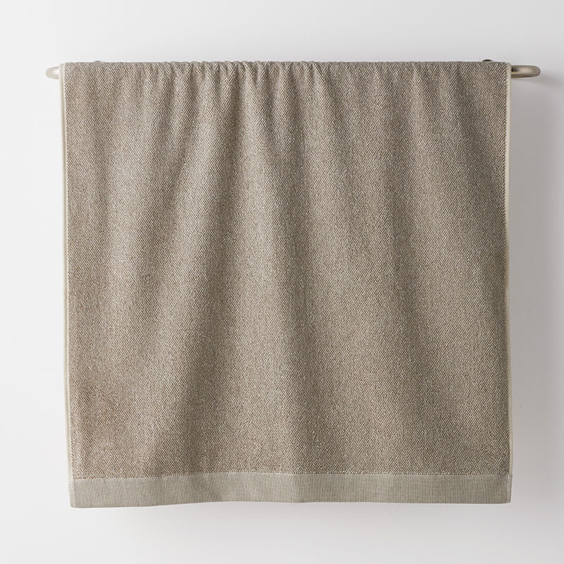 Cotton and Linen Texture Bath Towel - Beige, Size Washcloth (Set of 2) | The Company Store