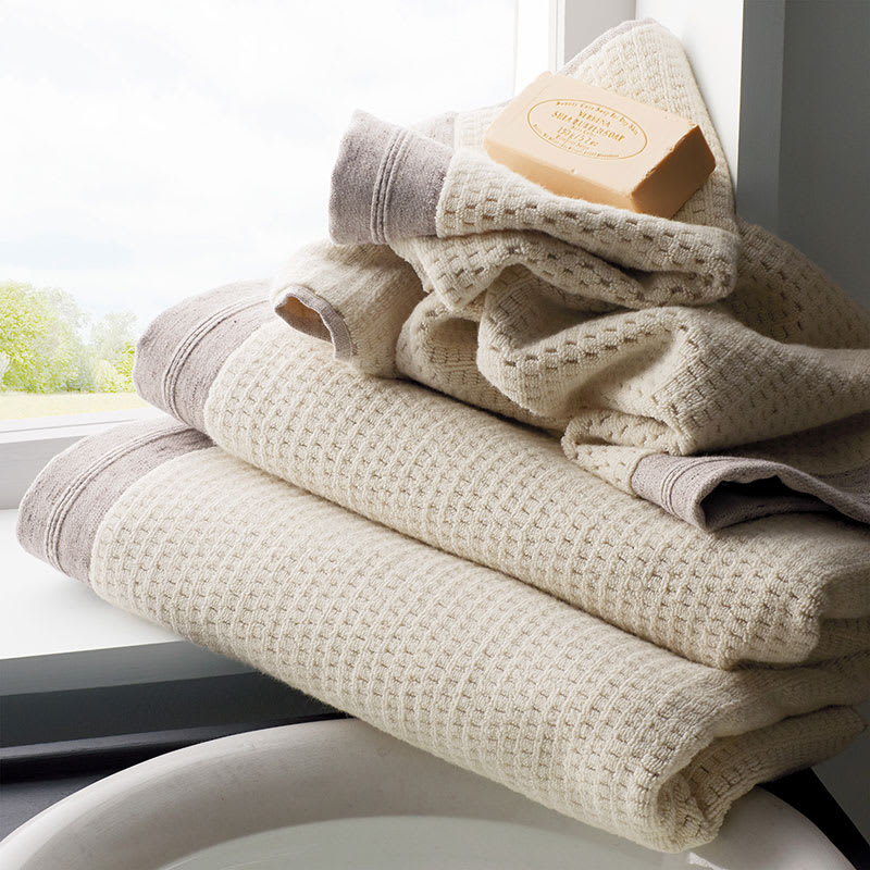 Linen Bath Towels in Waffle Weave