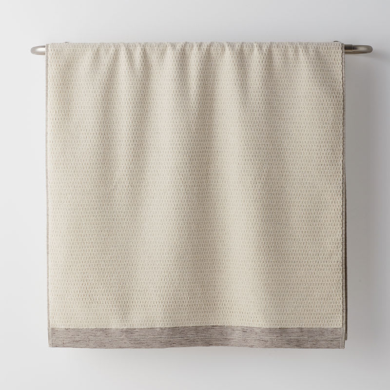 Cotton and Linen Texture Bath Towel - Beige, Size Washcloth (Set of 2) | The Company Store