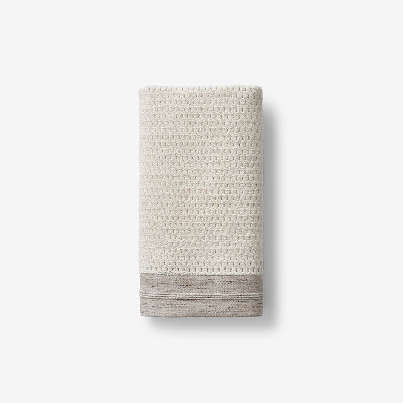 Cotton and Linen Texture Bath Towel - Beige, Size Washcloth (Set of 2) | The Company Store