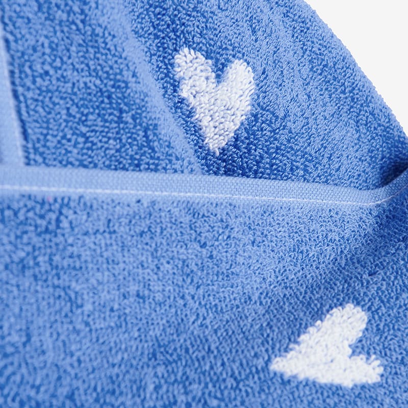 Star Cotton Bath Towel - Blue Hearts, Size 16 in. x 30 in. | The Company Store