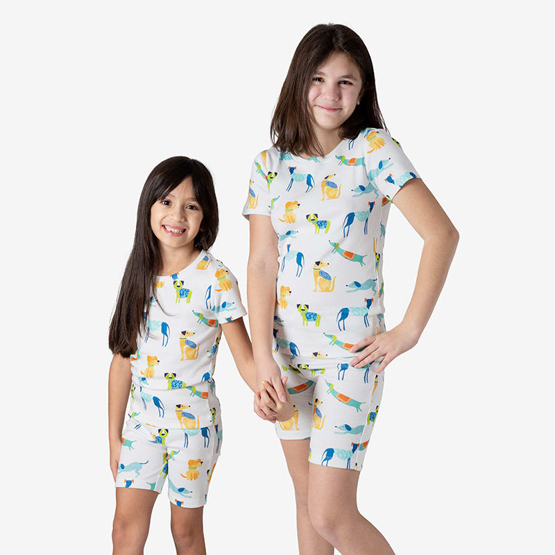 Tie-Dyed Snug-Fit Kids Pajama Shorts Set