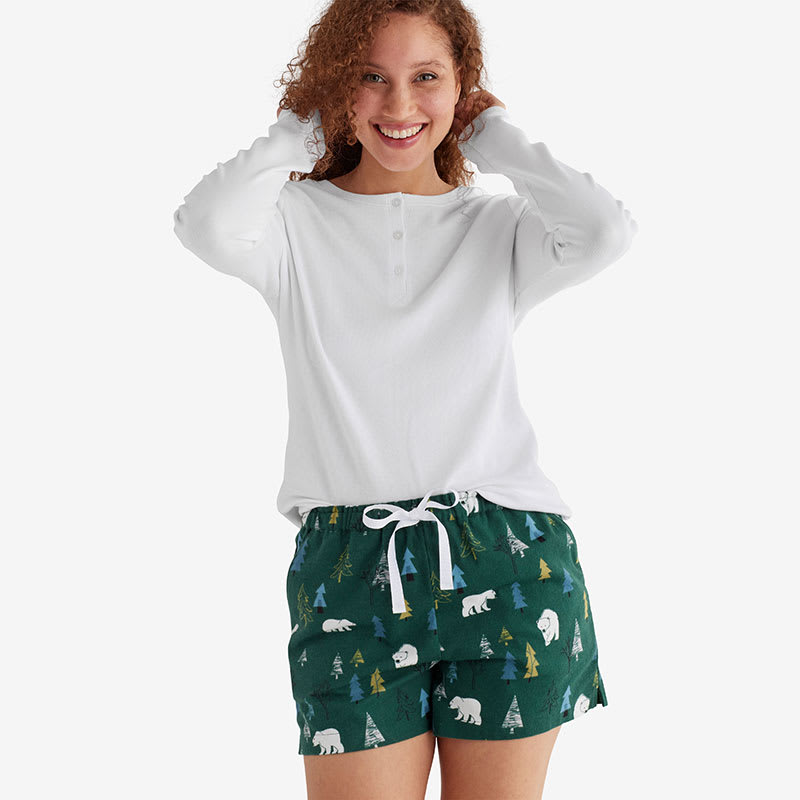 Womens shirt and discount shorts pj set