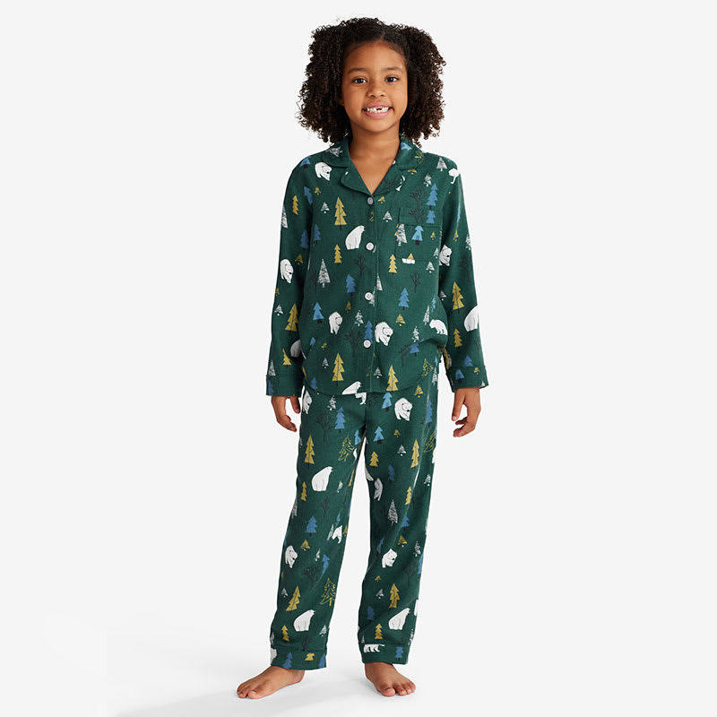 Women's Classic Holiday Plaid Flannel Pajama Set - Little Blue