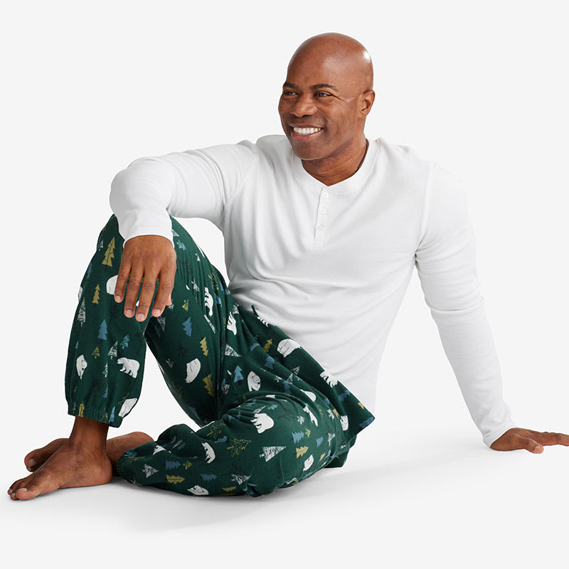 Company Cotton Men s Flannel Henley Pajama Set The Company Store