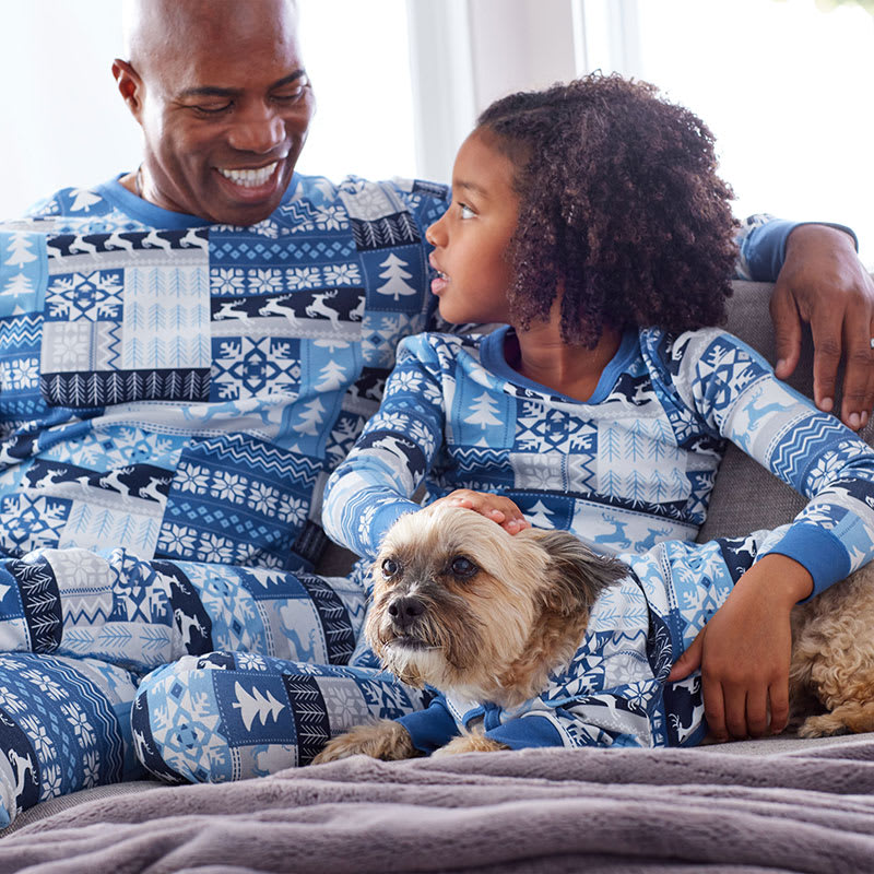 Family Christmas Pajamas Matching Set Soft Lazy Holiday Jammies Long Sleeve  Shirts and Plaid Pants Loungewear