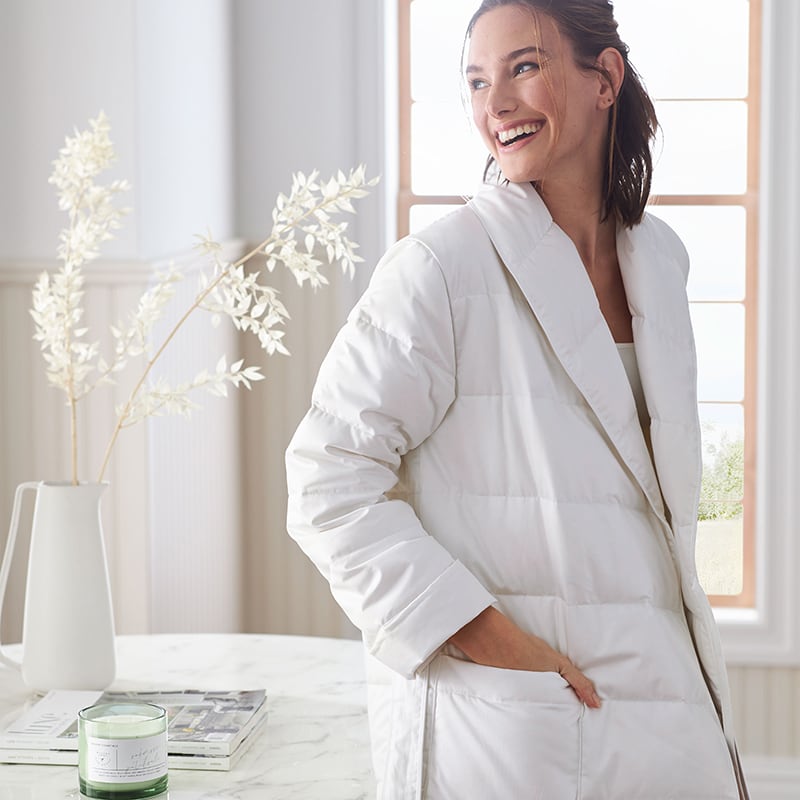 COTTON DUVET ROBE | SOOT