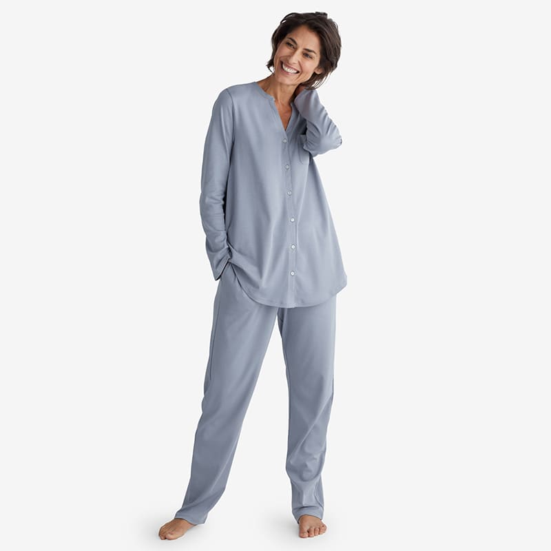 Women's cotton store button down pajamas