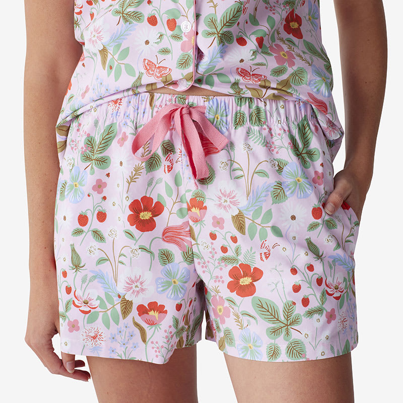 Linen Sleep Shorts, Women's Rifle Paper Co Floral Boxers 