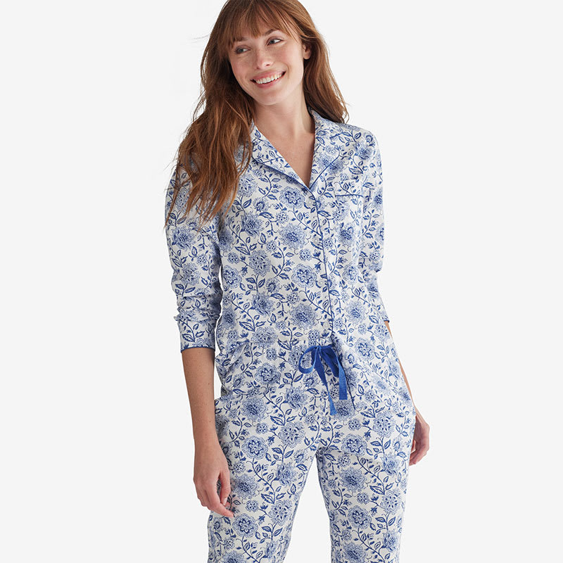 Printed Cotton Poplin Sleep Pyjama Set