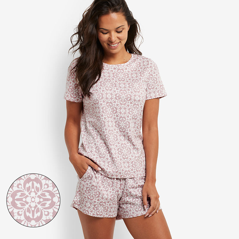 Printed Pima Cotton Womens PJ Shorts Set The Company Store