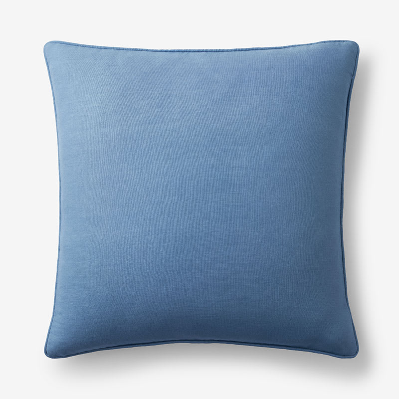 Linen Pillow Cover - Denim Blue, Size 20 | The Company Store