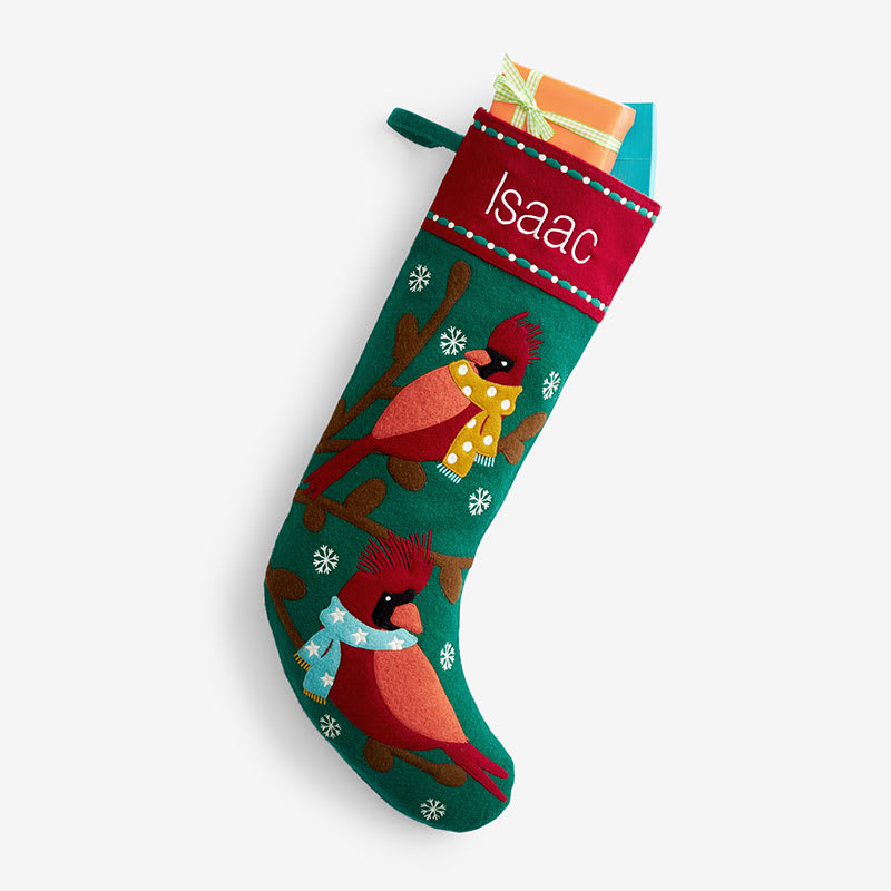 Holiday Felt Stocking - Green/ Red, Wool | The Company Store