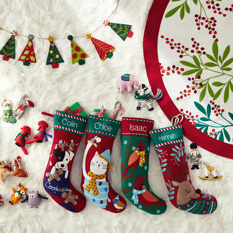 White personalized Christmas stockings, Made in the USA