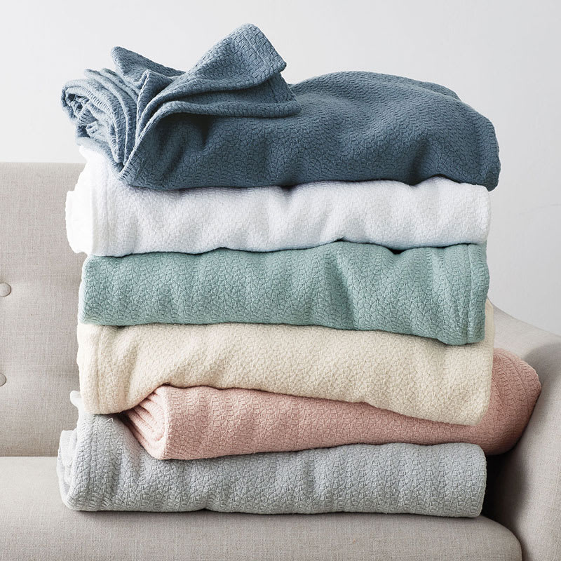 Geometric Weave Organic Cotton Throw Blanket The Company Store