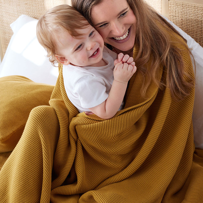 Classic All Season Breathable Cotton Knit Throw The Company Store