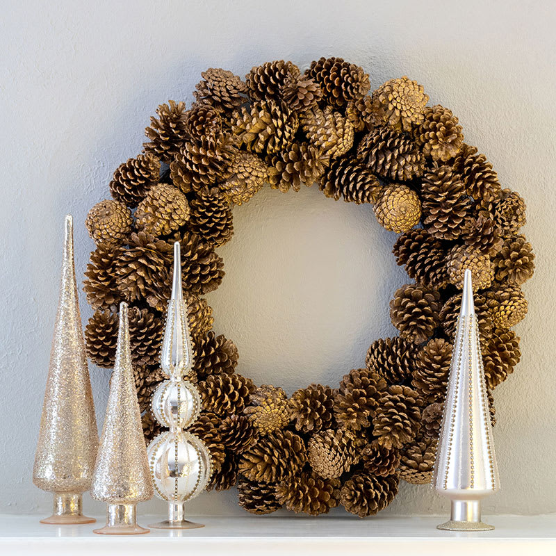 Pinecones to Add on to Wreath Wreath Embellishments Pinecones on Metal  Picks for Decorating Pinecone Picks for Wreath 