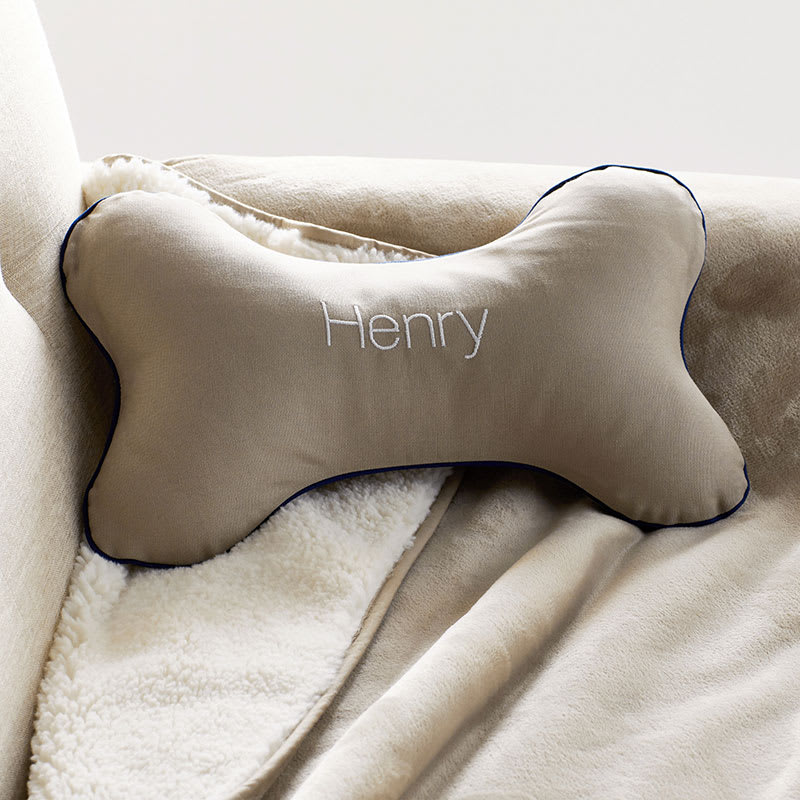 Personalized dog bone pillow sales
