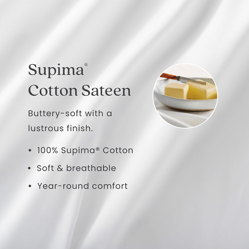 Supima® Cotton Wrinkle-Free Sateen Fitted Sheet | The Supima® Cotton Wrinkle-Free Sateen Fitted Sheet | The