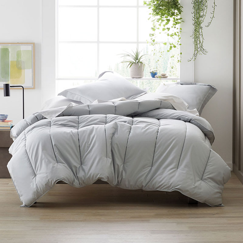 Company Cotton Wrinkle-Free Sateen Duvet Cover - Stone Gray Size Full | The Company Store