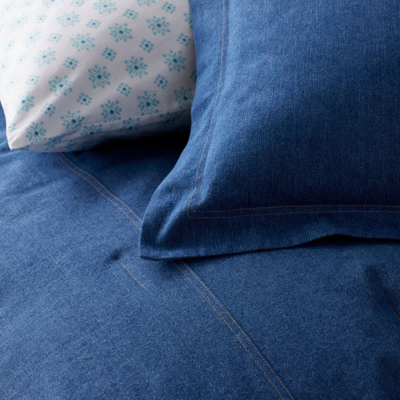 Linen Pillow Cover - Denim Blue, Size 20 | The Company Store