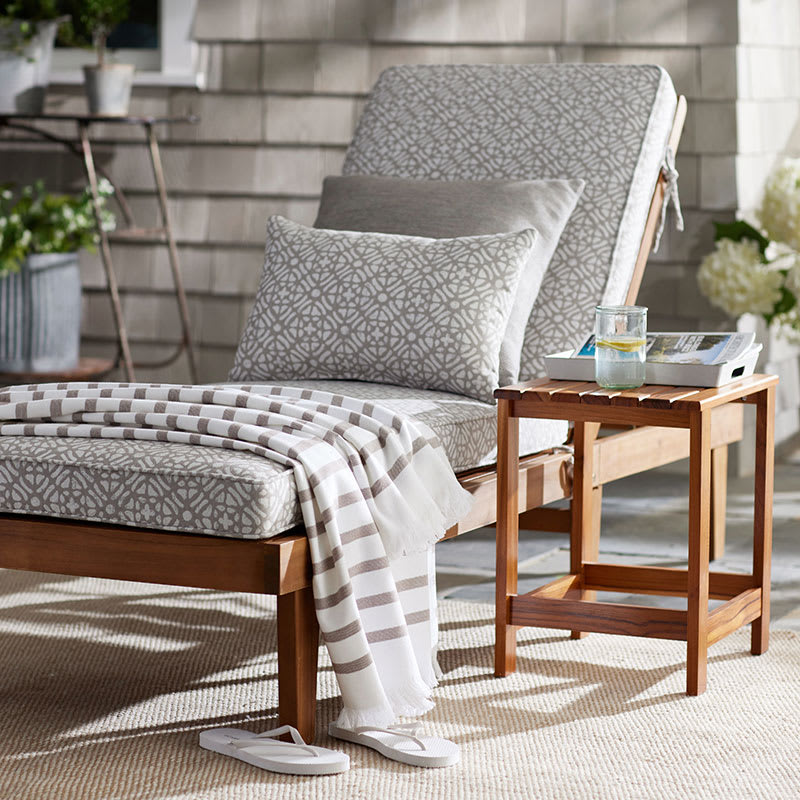 Indoor Outdoor Toss Pillows Floral Taupe 24 in. Square Beige White Size 24 x 24 Sunbrella The Company Store