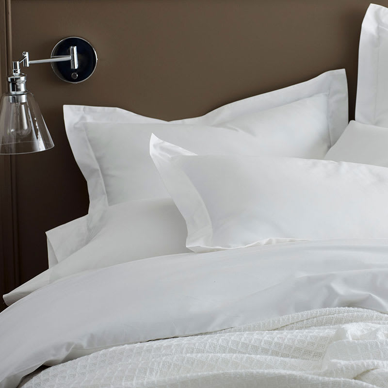 Classic Cool Cotton Percale Waterproof Fitted Bed Sheet - White, Size Queen | The Company Store