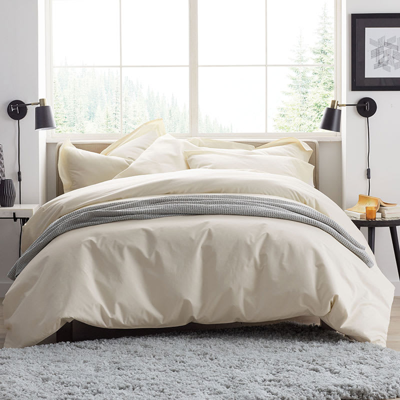 The Company Store Pearl Gray Solid 400-Thread Count Supima Cotton Percale California King Deep Pocket Fitted Sheet