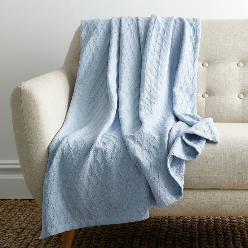Cotton and Rayon Made From Bamboo Diamond Weave Throw Cotton and Rayon Made From Bamboo Diamond Weave Throw
