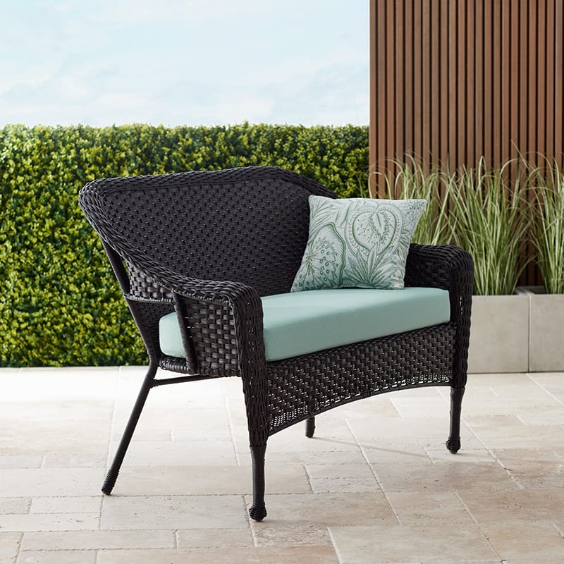 Sorra Home Sunbrella Ivory with Charcoal Grey Indoor/ Outdoor Bench Cushion - 60 x 19