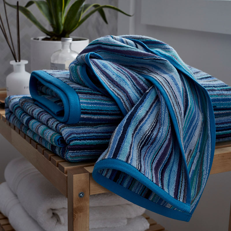 Striped Heavy Weight Linen Bath Towels Various Colours: Towel Set